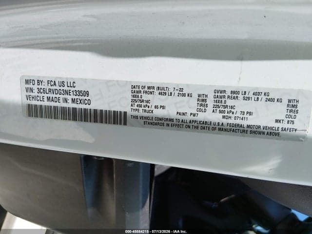 2022 RAM PROMASTER 2500 HIGH ROOF 159 WB 9