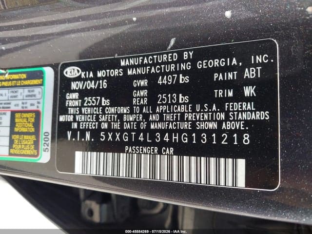 2017 KIA OPTIMA LX 9