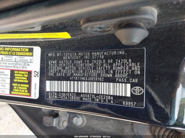 2018 TOYOTA CAMRY SE 9