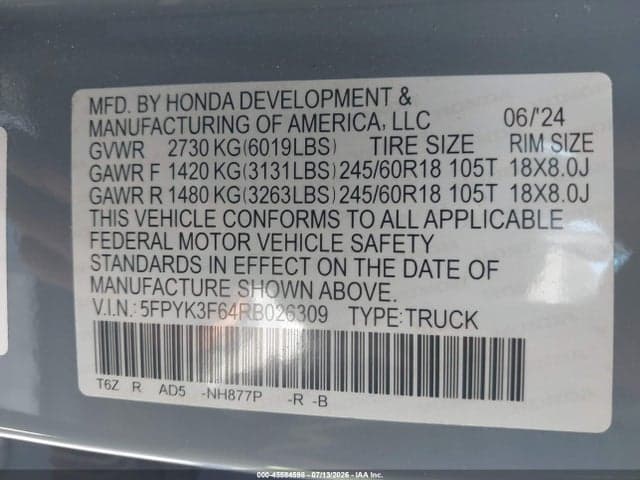 2024 HONDA RIDGELINE TRAILSPORT 9