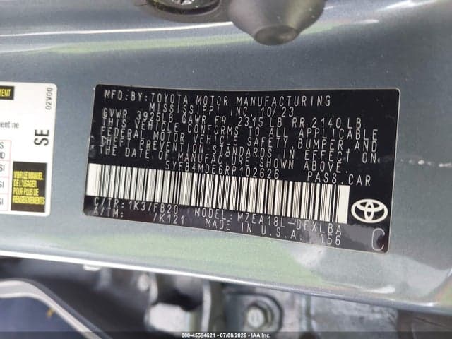 2024 TOYOTA COROLLA LE 9