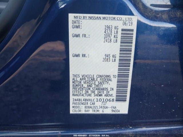 2020 NISSAN ALTIMA S FWD 9