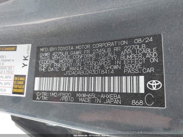 2024 TOYOTA PRIUS LE AWD-E 10