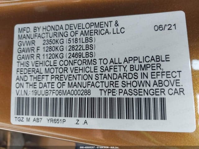 2021 ACURA TLX TYPE S 9