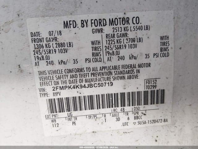 2018 FORD EDGE TITANIUM 9