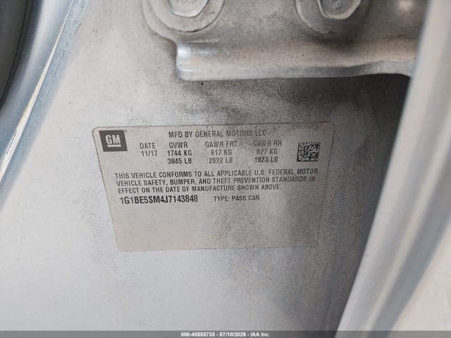 2018 CHEVROLET CRUZE LT AUTO 9