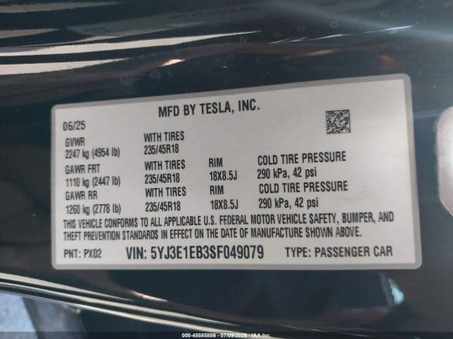 2025 TESLA MODEL 3 LONG RANGE ALL-WHEEL DRIVE 9