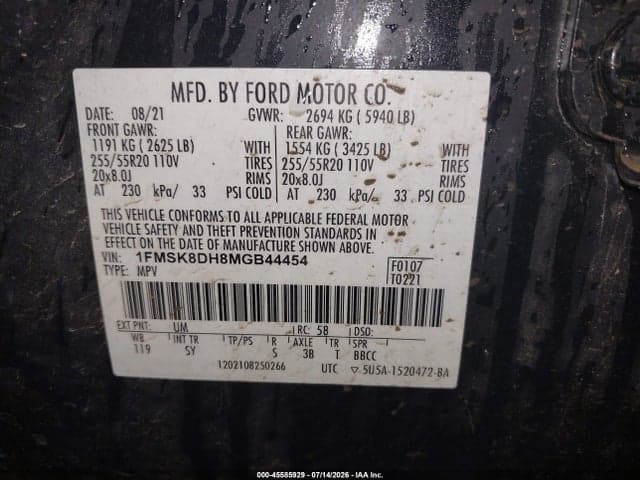 2021 FORD EXPLORER XLT 9