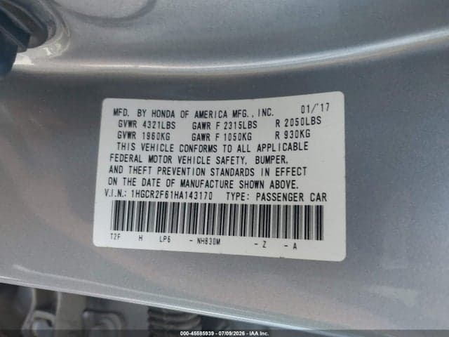 2017 HONDA ACCORD SPORT 9