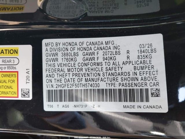2026 HONDA CIVIC SPORT 9