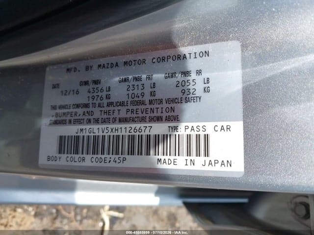 2017 MAZDA MAZDA6 TOURING 9