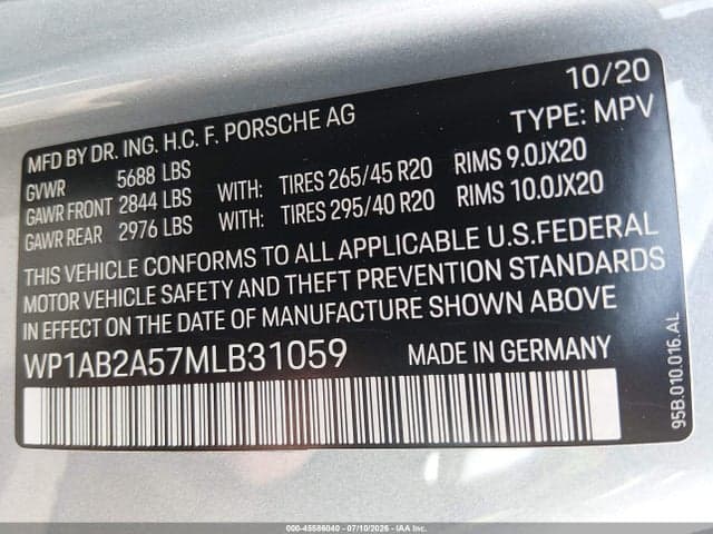 2021 PORSCHE MACAN S 9
