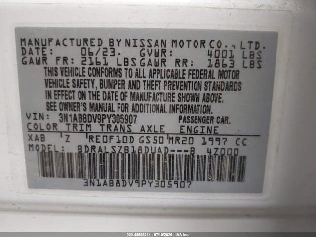 2023 NISSAN SENTRA SR XTRONIC CVT 9