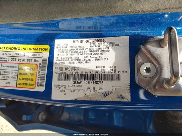 2020 FORD FUSION SE 9