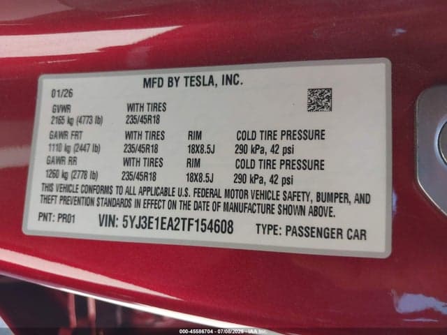 2026 TESLA MODEL 3 PREMIUM REAR-WHEEL DRIVE/REAR-WHEEL DRIVE 9