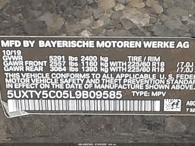 2020 BMW X3 XDRIVE30I 9