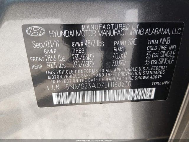 2020 HYUNDAI SANTA FE SE 9
