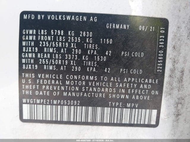 2021 VOLKSWAGEN ID.4 PRO S 9