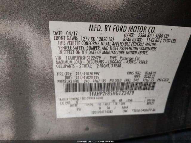 2017 FORD TAURUS LIMITED 9