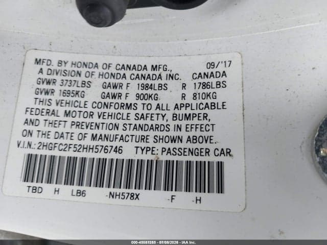 2017 HONDA CIVIC LX 9