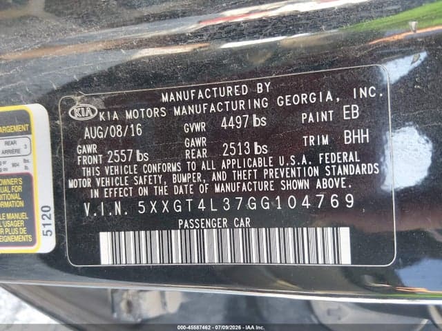 2016 KIA OPTIMA LX 9