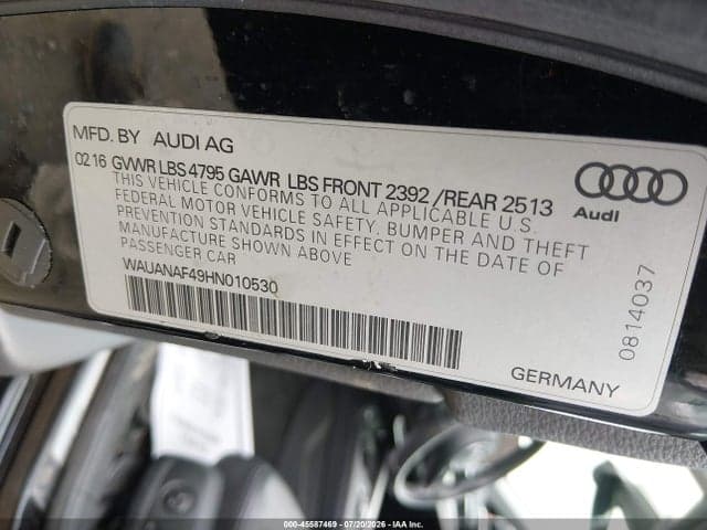 2017 AUDI A4 PREMIUM 9