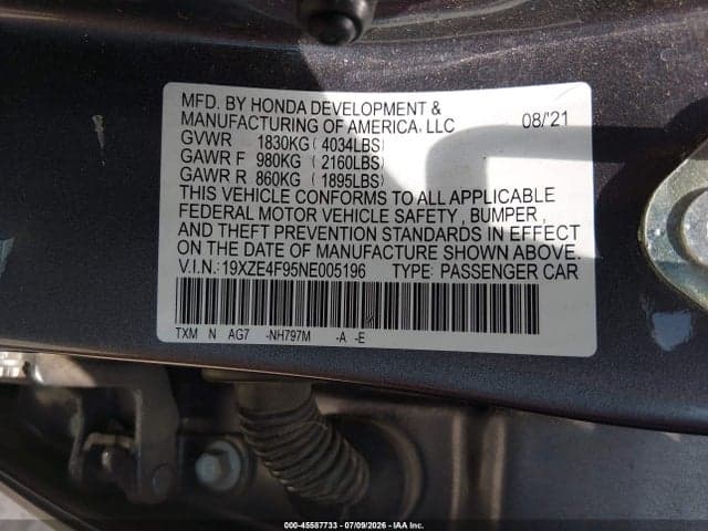 2022 HONDA INSIGHT TOURING 9