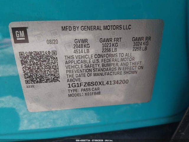 2020 CHEVROLET BOLT EV FWD PREMIER 9