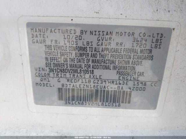 2021 NISSAN VERSA S XTRONIC CVT 9