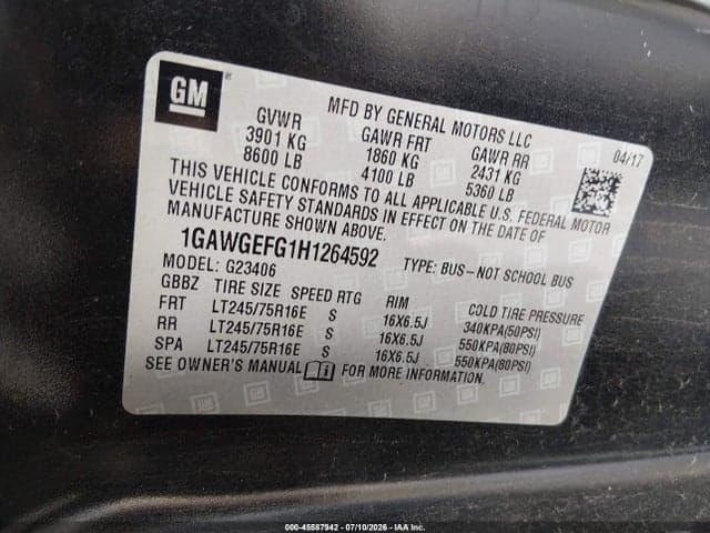 2017 CHEVROLET EXPRESS 2500 LS 9