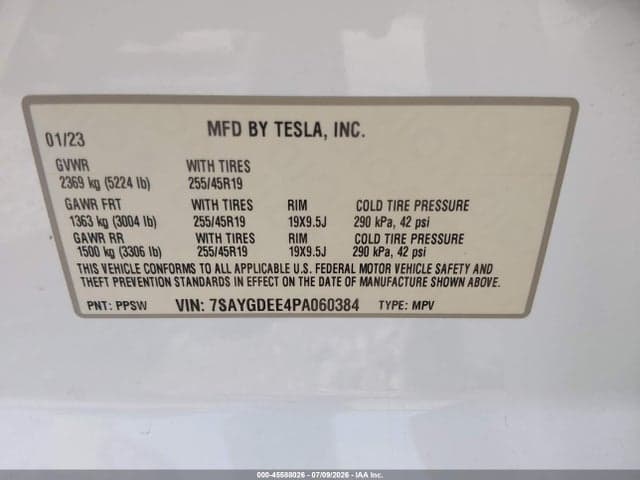 2023 TESLA MODEL Y AWD/LONG RANGE DUAL MOTOR ALL-WHEEL DRIVE 9