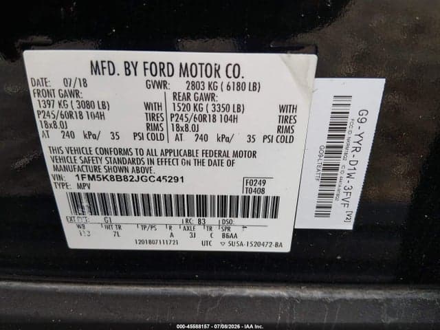 2018 FORD EXPLORER 9