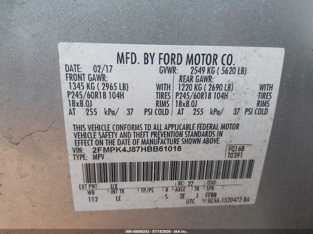 2017 FORD EDGE SEL 9