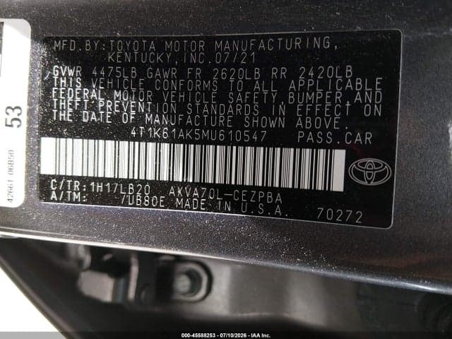 2021 TOYOTA CAMRY XSE 9