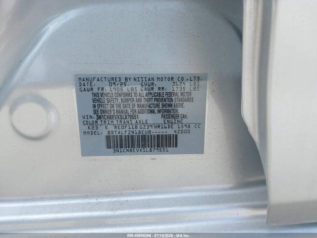 2025 NISSAN VERSA 1.6 SV 8