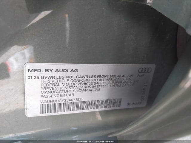 2025 AUDI A3 PREMIUM PLUS 40 TFSI QUATTRO S TRONIC 9