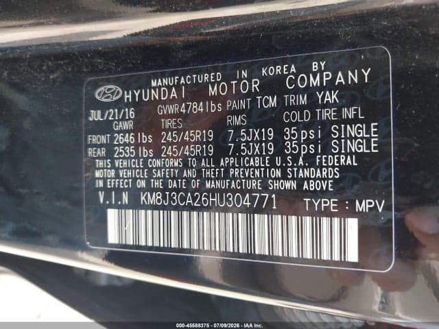 2017 HYUNDAI TUCSON LIMITED 9