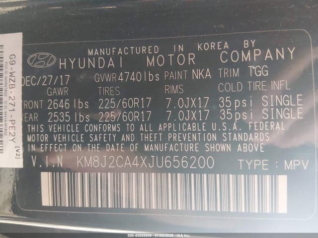 2018 HYUNDAI TUCSON SE 9