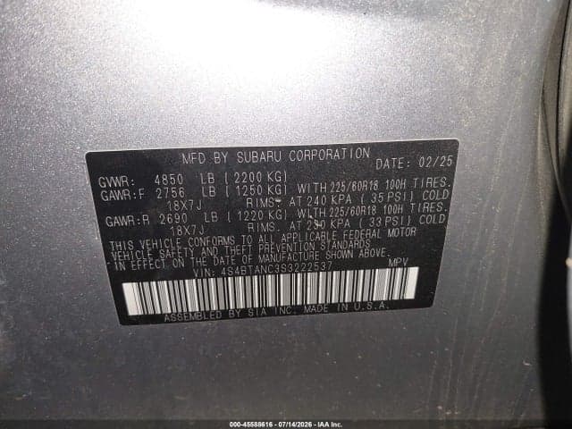 2025 SUBARU OUTBACK LIMITED 9