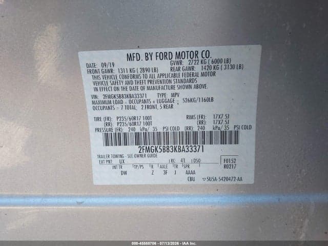 2019 FORD FLEX SE 9