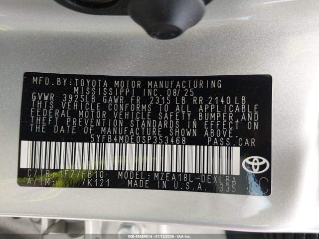 2025 TOYOTA COROLLA LE 9