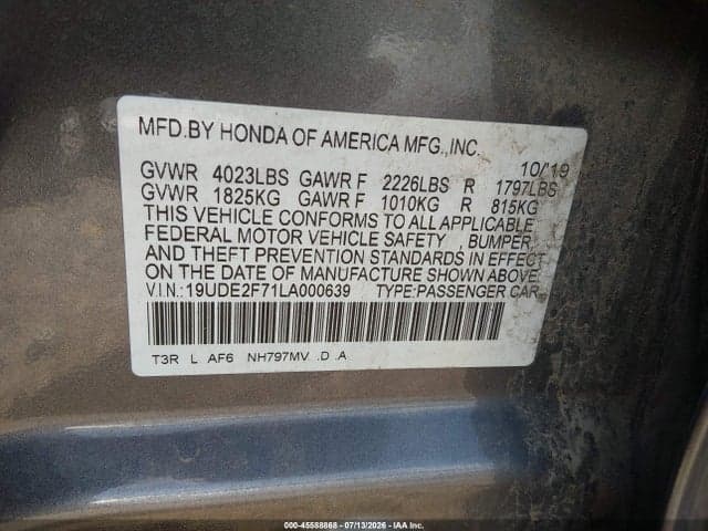2020 ACURA ILX PREMIUM PACKAGE/TECHNOLOGY PACKAGE 9