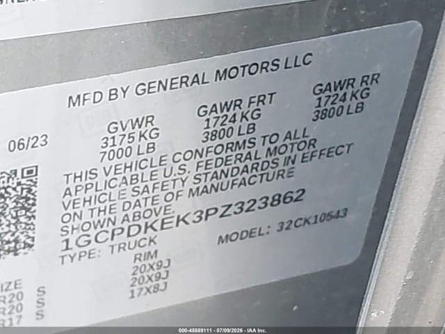 2023 CHEVROLET SILVERADO 1500 4WD SHORT BED LT WITH 2FL 9