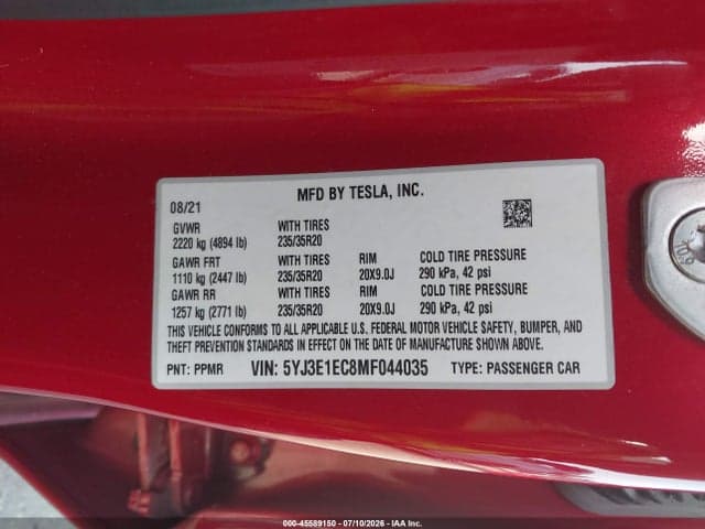 2021 TESLA MODEL 3 PERFORMANCE DUAL MOTOR ALL-WHEEL DRIVE 9