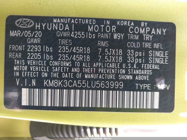 2020 HYUNDAI KONA LIMITED 9