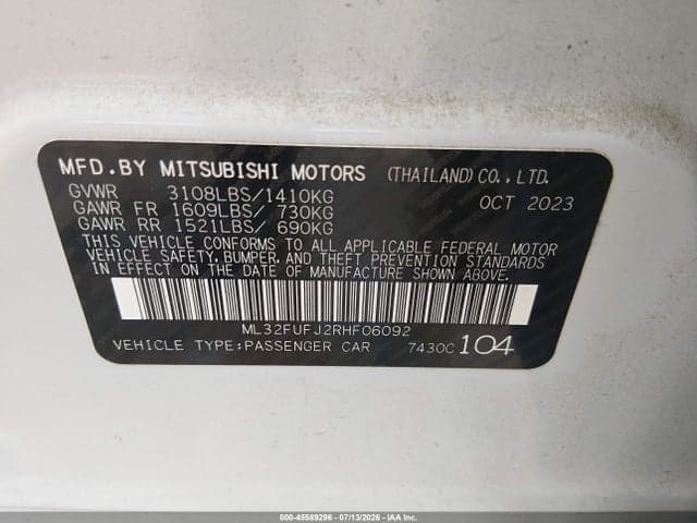2024 MITSUBISHI MIRAGE G4 ES 9