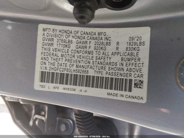 2020 HONDA CIVIC LX 9