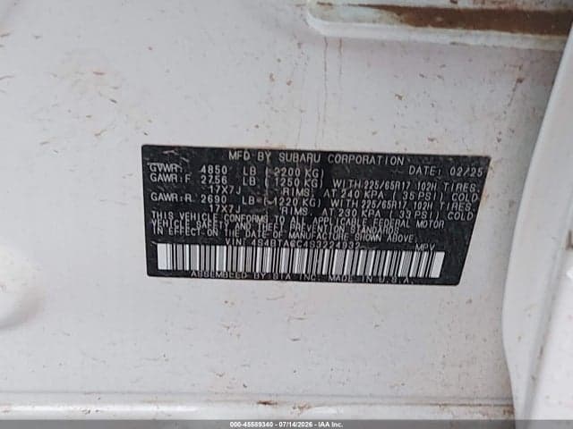 2025 SUBARU OUTBACK PREMIUM 9