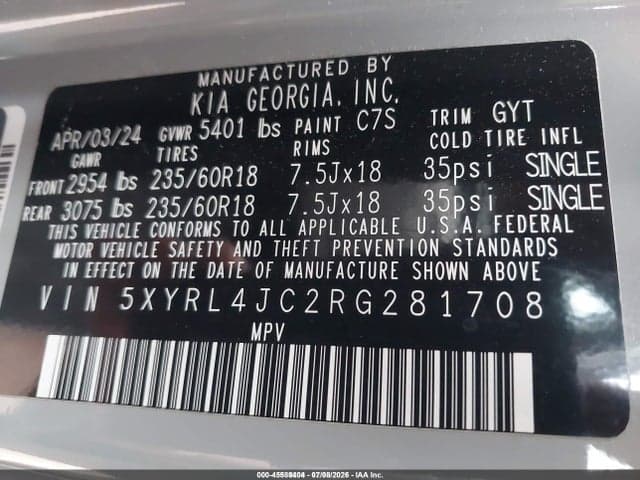 2024 KIA SORENTO S 9