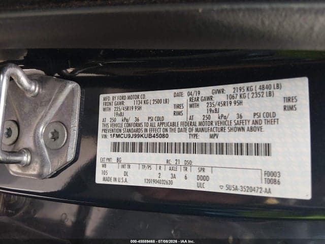 2019 FORD ESCAPE TITANIUM 9